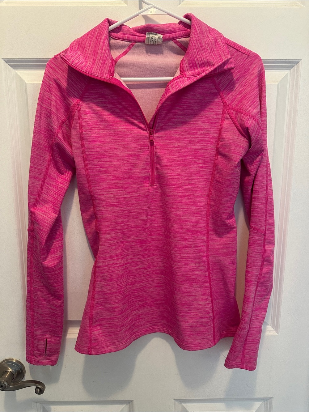 Under Armour Women's Pink Heathered Quarter-Zip Performance Top
